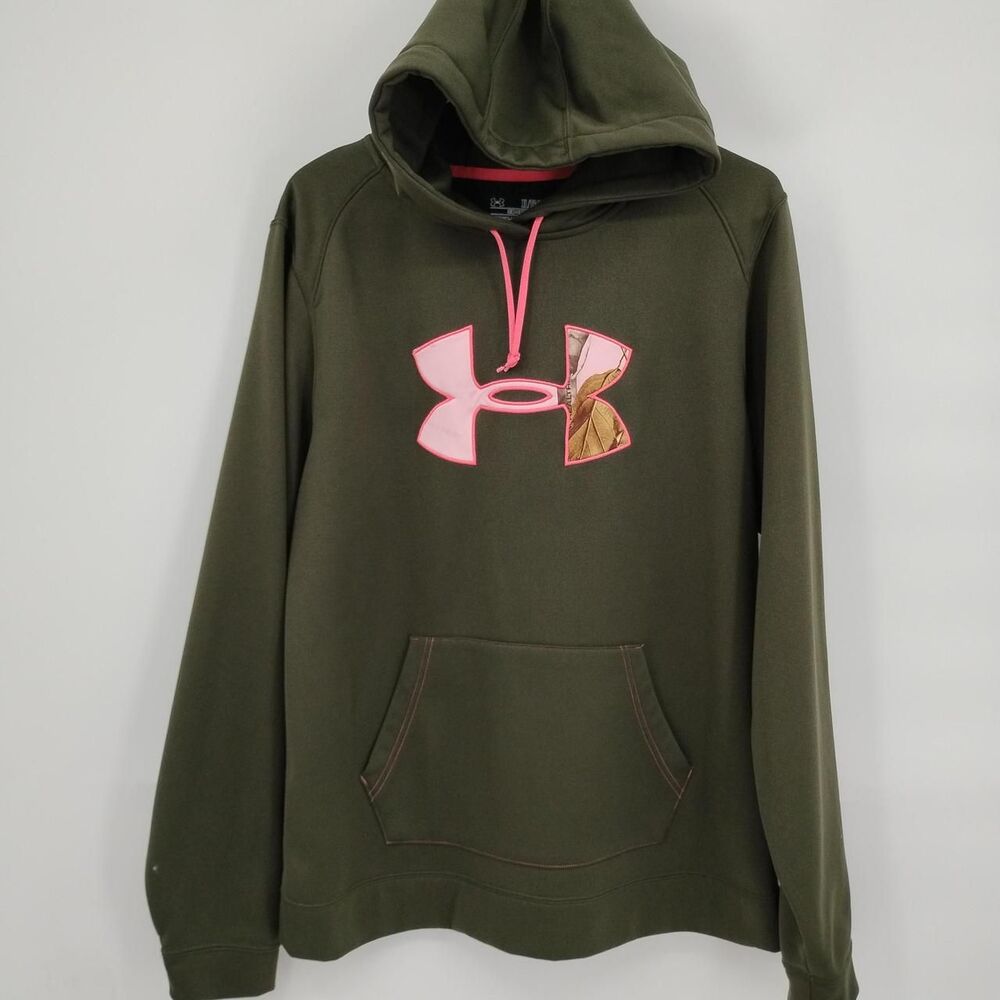 Under Armour Semi-fitted Cold Gear Women's Pink and Green Hoodie
